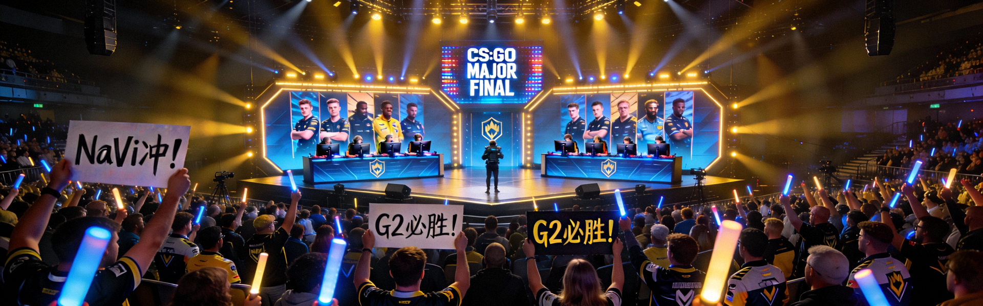 CS:GO Major冠军赛决赛现场，观众热情高涨，为选手呐喊助威
